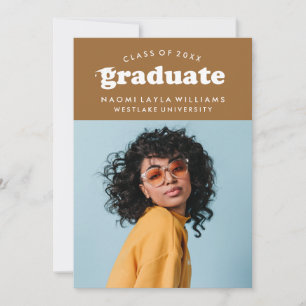BOLD MODERN RETRO GRADUATE GRADUATION INVITATION
