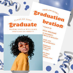 BOLD MODERN RETRO GRADUATE GRADUATION INVITATION