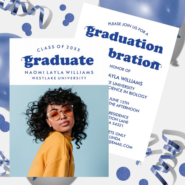 BOLD MODERN RETRO GRADUATE | GRADUATION INVITATION (Creator Uploaded)