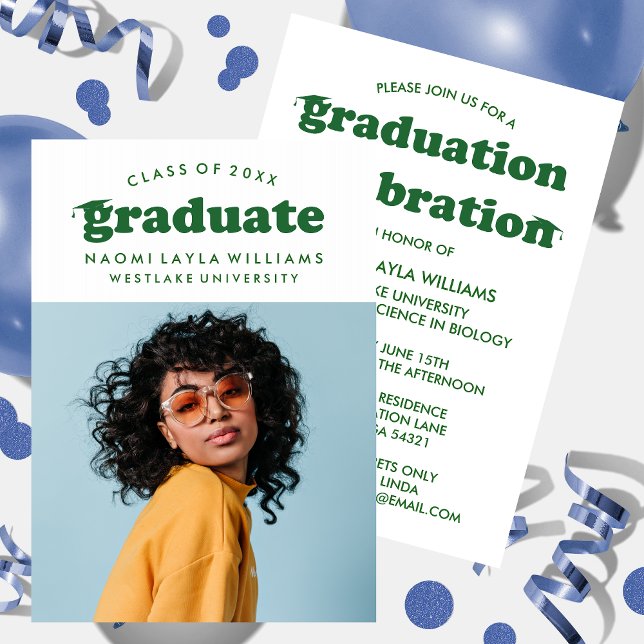 BOLD MODERN RETRO GRADUATE | GRADUATION INVITATION (Creator Uploaded)
