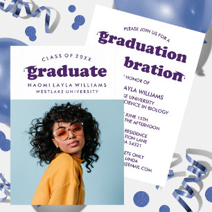 BOLD MODERN RETRO GRADUATE GRADUATION INVITATION