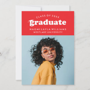 BOLD MODERN RETRO GRADUATE GRADUATION INVITATION