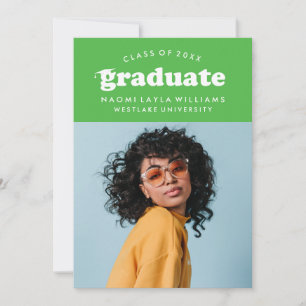 BOLD MODERN RETRO GRADUATE GRADUATION INVITATION