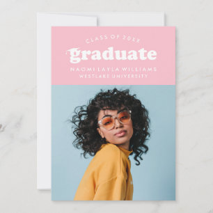 BOLD MODERN RETRO GRADUATE GRADUATION INVITATION