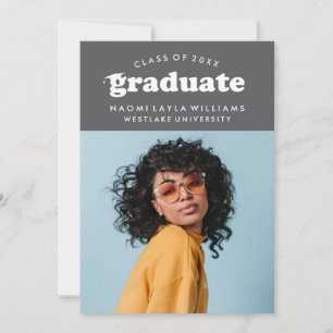 BOLD MODERN RETRO GRADUATE   GRADUATION INVITATION