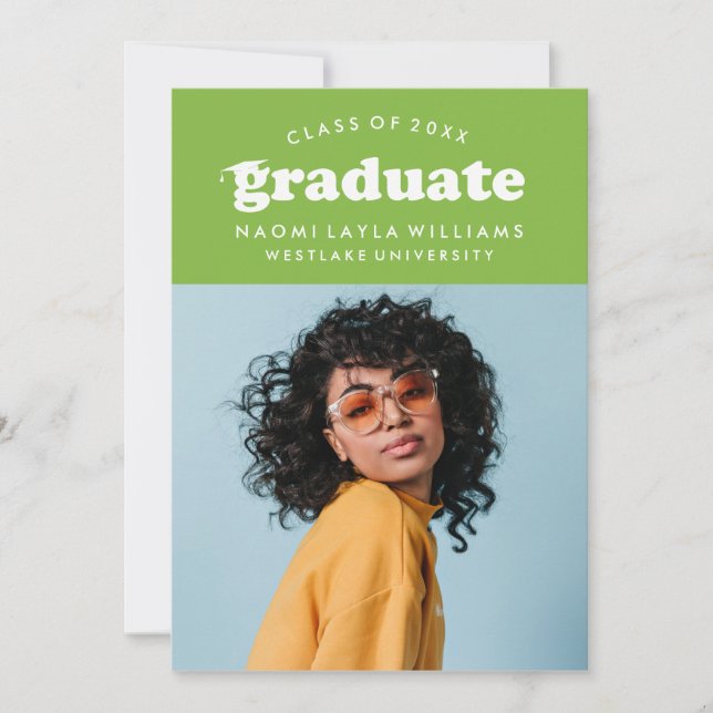 BOLD MODERN RETRO GRADUATE | GRADUATION INVITATION (Front)
