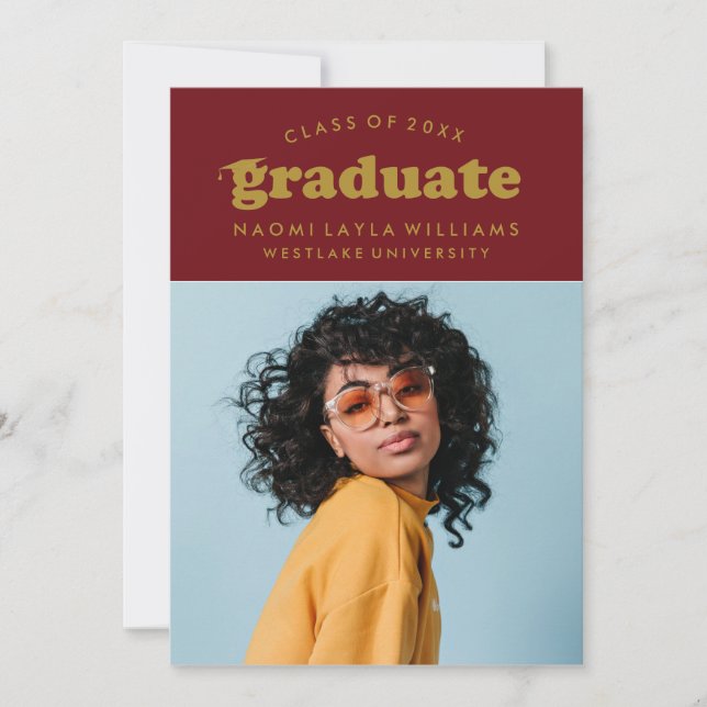 BOLD MODERN RETRO GRADUATE | GRADUATION INVITATION (Front)