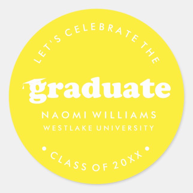 BOLD MODERN RETRO GRADUATE | GRADUATION STICKER (Front)