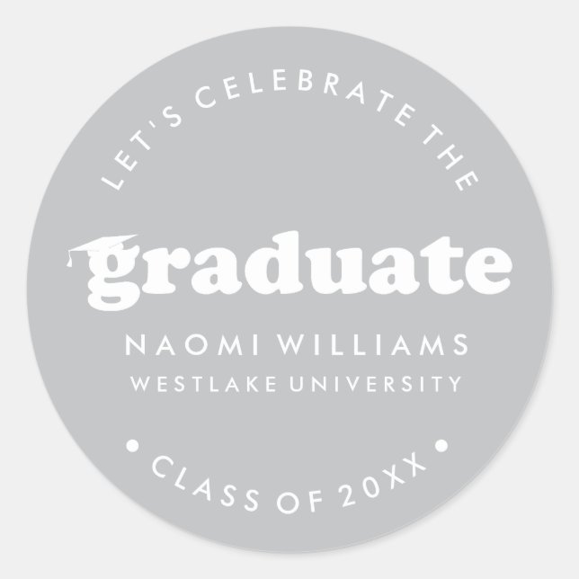 BOLD MODERN RETRO GRADUATE | GRADUATION STICKER (Front)
