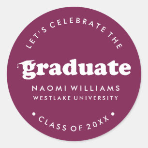 BOLD MODERN RETRO GRADUATE GRADUATION STICKER
