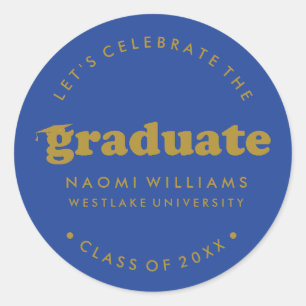 BOLD MODERN RETRO GRADUATE GRADUATION STICKER