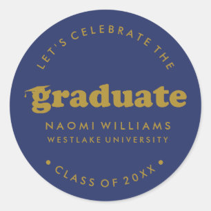 BOLD MODERN RETRO GRADUATE GRADUATION STICKER