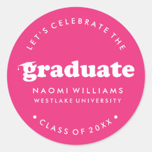 BOLD MODERN RETRO GRADUATE GRADUATION STICKER