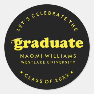 BOLD MODERN RETRO GRADUATE   GRADUATION STICKER