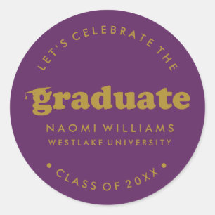 BOLD MODERN RETRO GRADUATE GRADUATION STICKER