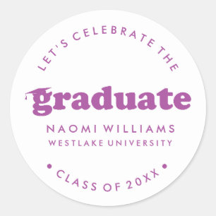 BOLD MODERN RETRO GRADUATE GRADUATION STICKER