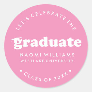 BOLD MODERN RETRO GRADUATE GRADUATION STICKER