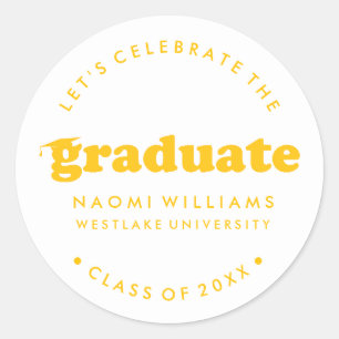 BOLD MODERN RETRO GRADUATE   GRADUATION STICKER