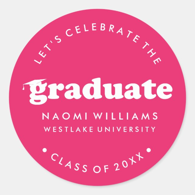 BOLD MODERN RETRO GRADUATE | GRADUATION STICKER (Front)