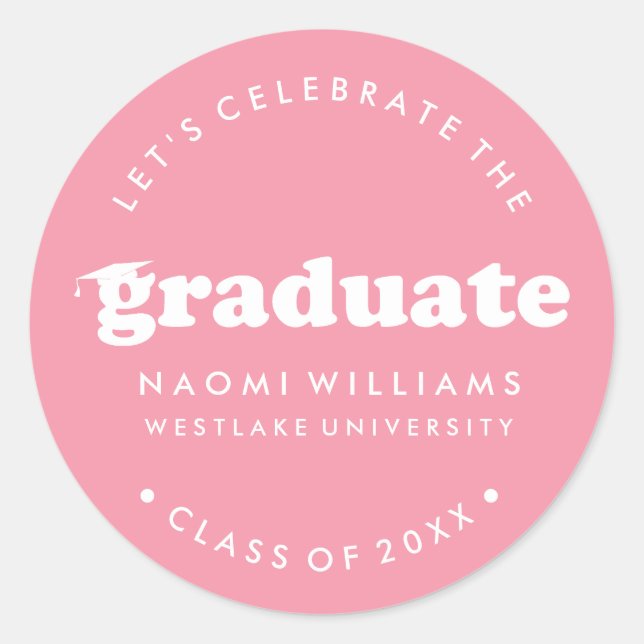 BOLD MODERN RETRO GRADUATE | GRADUATION STICKER (Front)