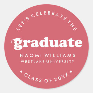 BOLD MODERN RETRO GRADUATE   GRADUATION STICKER