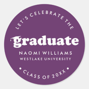 BOLD MODERN RETRO GRADUATE GRADUATION STICKER