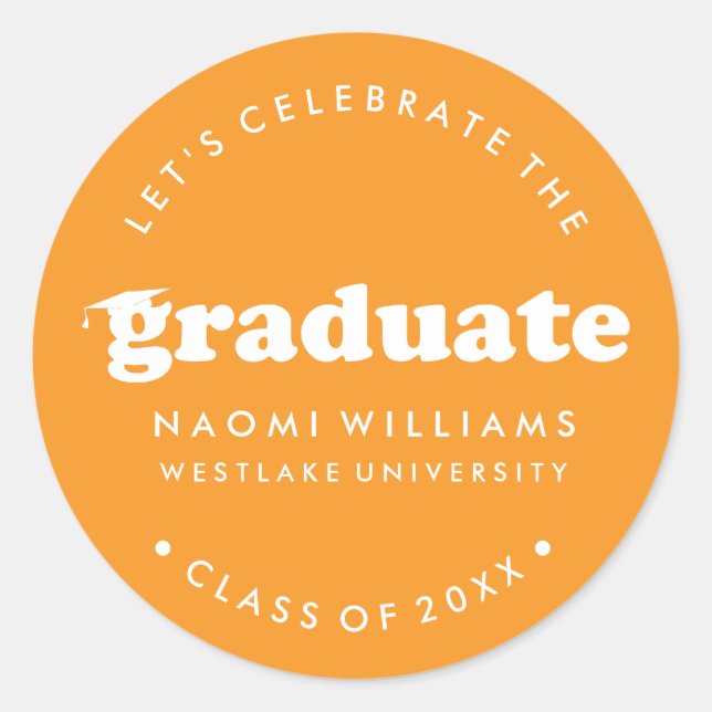 BOLD MODERN RETRO GRADUATE | GRADUATION STICKER (Front)