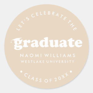 BOLD MODERN RETRO GRADUATE GRADUATION STICKER