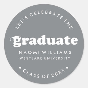 BOLD MODERN RETRO GRADUATE GRADUATION STICKER