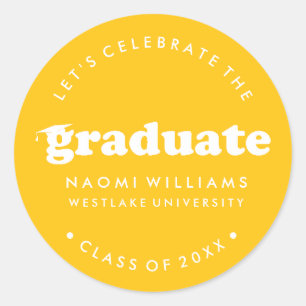 BOLD MODERN RETRO GRADUATE   GRADUATION STICKER