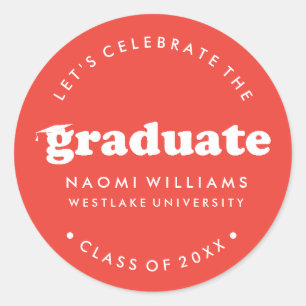 BOLD MODERN RETRO GRADUATE   GRADUATION STICKER