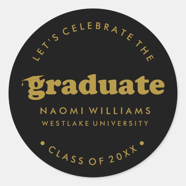 BOLD MODERN RETRO GRADUATE | GRADUATION STICKER (Front)