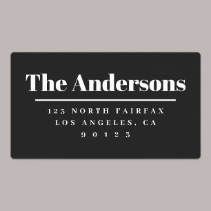 Bold Modern Return Address Black & White