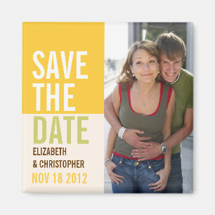 Bold Modern Save the Date Announcement Magnet