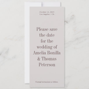 Bold Modern Save the Date Invitation
