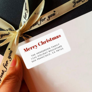 Bold Modern Simple Merry Christmas Label