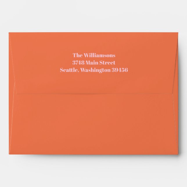 Bold Modern Simple Orange Pink 50th Birthday Party Envelope (Back (Top Flap))