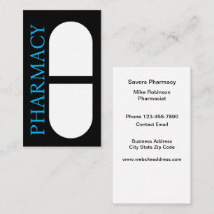 Bold Modern Simple Pharmacy Business Cards