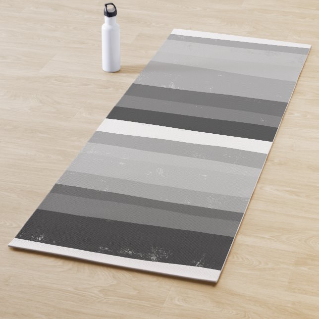 Bold Modern Simple Stripes Black White Yoga Mat (In Situ)