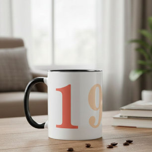Bold Modern Two-Tone Year 1985 Custom Mug