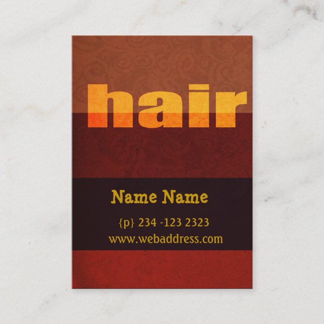 Bold Modern Typography Hair Salon Salons Appointment Card (Front)