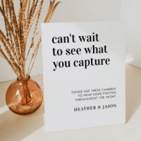 Bold Modern Wedding Disposable Camera Sign
