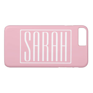 Bold & Modern Your Name or Word   White On Pink iPhone 8 Plus/7 Plus Case