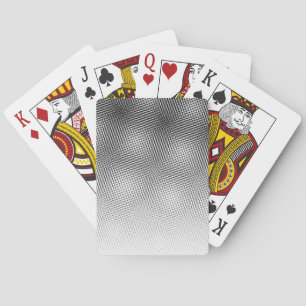 Bold Moiré Pattern Black and White Gradient Playing Cards