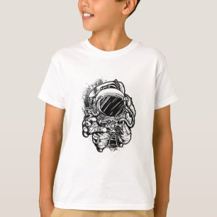 Bold Monochrome Astronaut Sketch Tee