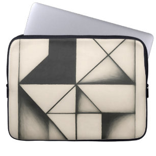 Bold Monochrome Geometric Forms Laptop Sleeve