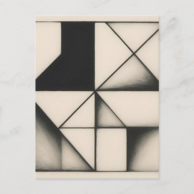 Bold Monochrome Geometric Forms Postcard (Front)