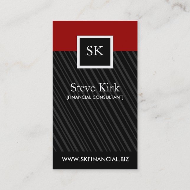 Bold Monogram Business Card (Front)