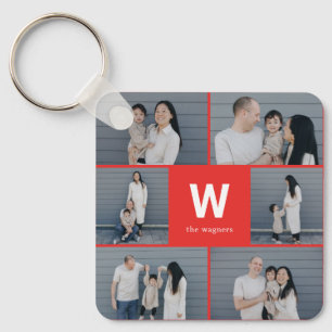 Bold Monogram Editable Colour Custom Photo Keychai Key Ring