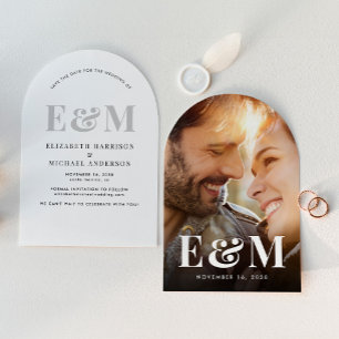 Bold Monogram Initials Photo Arch Wedding Save The Date